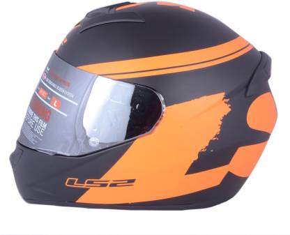 LS2 Bulky Black Orange With Mercury Visor Motorbike Helmet