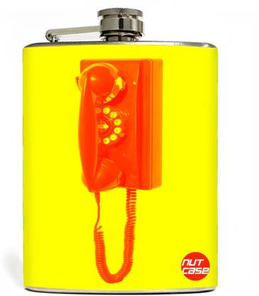 Nutcase Red Phone Stainless Steel Hip Flask