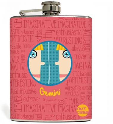 Nutcase Gemini - 7 oz Stainless Steel Hip Flask