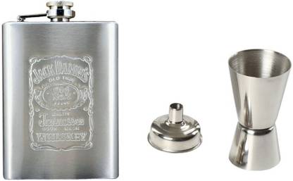 Soy Impulse Jack Daniel's Jack Daniels Stainless Steel Hip Flask With Peg Measurer And Funnel Hip Flask