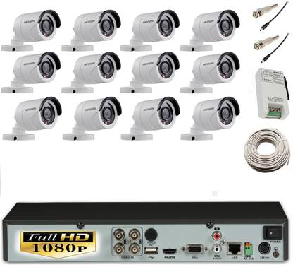 HIKVISION 12 Bullet and DS-7216HGHI-SH Security Camera