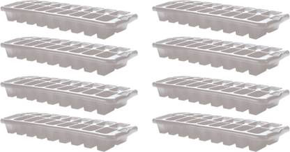 goldcave White Ice Trays Set White Plastic Ice Cube Tray