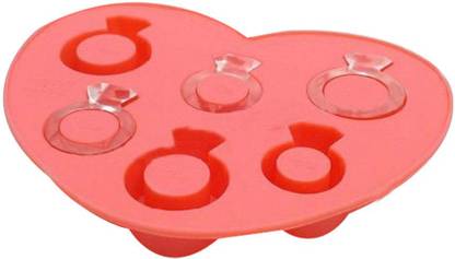 Shrih Ring Shape Ice Cubes Red Silicone Ice Cube Tray