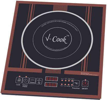 V-Cook 2000 W Induction Cooktop Touch Panel