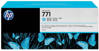 HP 771 775-ml Light Cyan Designjet Ink Cartridge
