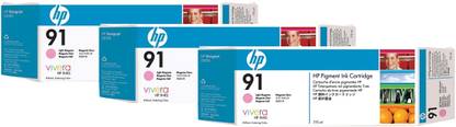 HP 91 3 pack 775 ml Light Magenta Pigment Ink Cartridges