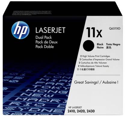 HP 11X Black Dual Pack LaserJet Toner Cartridge