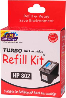 TURBO Refill Kit for HP 802 Cartridge Black Ink Cartridge