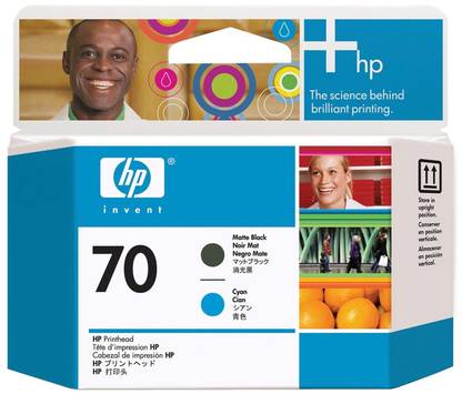 HP 70 Matte Black and Cyan Printhead