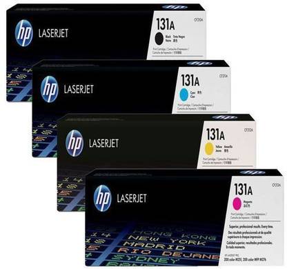 HP 131A Toner Cartridge 4 Color Set Black + Tri Color Combo Pack Ink Toner