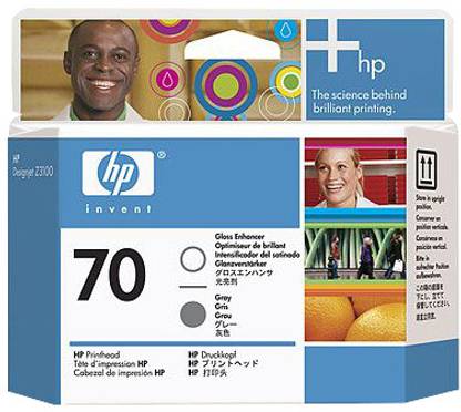 HP 70 Gloss Enhancer and Grey Printhead Ink Cartridge