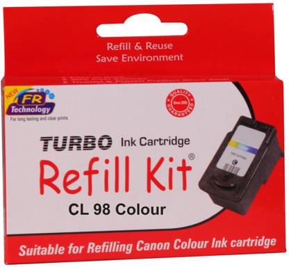 Turbo Ink Refill Kit for Canon CL 98 cartridge Tri-Color Ink Cartridge
