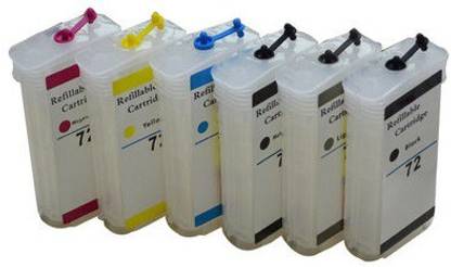 Dubaria Empty Refillable Cartridge For HP Z 5400 Printers Compatible With HP 70 All 6 Colors Tri-Color Ink Cartridge