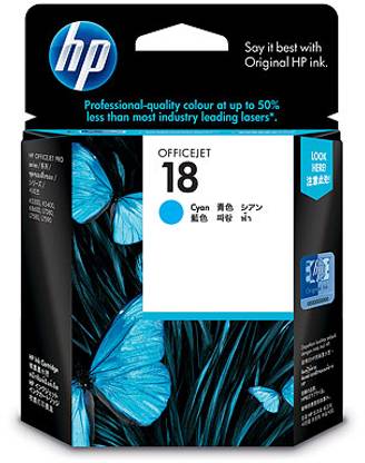 HP 18 Cyan Ink Cartridge