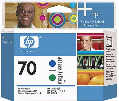 HP 70 Blue and Green Printhead Ink Cartridge