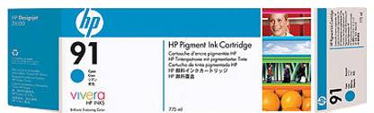 HP 91 775 ml Pigment Cyan Ink Cartridge