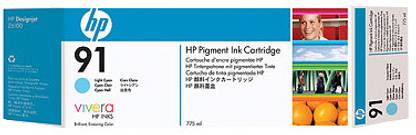 HP 91 775 ml Pigment Light Cyan Ink Cartridge