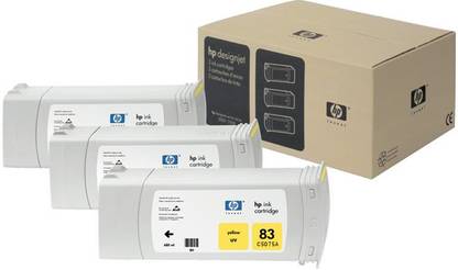 HP 83 3-pack 680-ml Yellow UV Cartridges