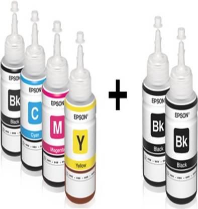 Epson T664 Ink set + T6641 2Pcs Tri-Color Ink Cartridge