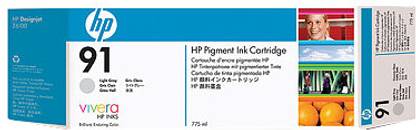HP 91 775 ml Pigment Light Gray Ink Cartridge