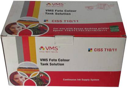 VMS CISS T10(73N) For EPSON T10/T11/T21/TX110/TX111 with Tri-Color Ink Cartridge