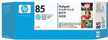 HP 85 3-pack 69-ml Light Cyan Cartridges