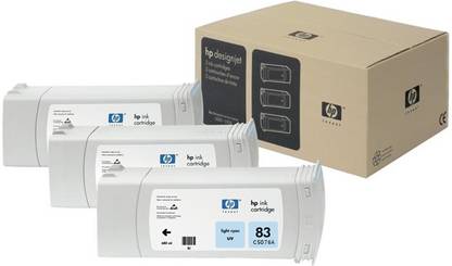 HP 83 3-pack 680-ml Light Cyan UV Cartridges