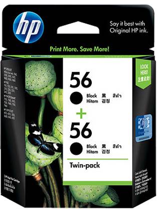 HP 56 2-pack Black Ink Cartridges