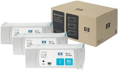 HP 83 3-pack 680-ml Cyan UV Cartridges