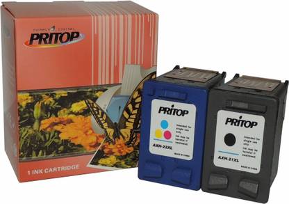 pritop 21-22 XL Combo ink Cartridge (Black & Tri-color) for HP Deskjet D1360, D1460, D1550, D1560, D2360, D2460, 3920, 3940 Printers; HP Deskjet F370, F380, F2120, F2179, F2180, F2235, F2275, F2276, F2280, F4185 All-in-Ones, HP PSC 1402, 1410 All-in-Ones and HP Officejet 4355 All-in-One Black + Tri Color Combo Pack Ink Cartridge