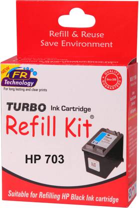 Turbo Ink Refill Kit for HP 703 Black cartridge Black Ink Cartridge