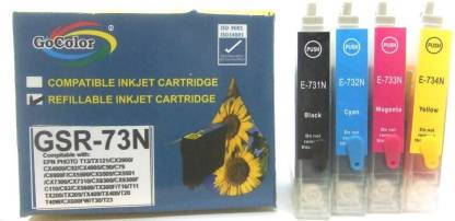 Gocolor Refillable Cartridges 73N for All Epson Printer TX210/T13/TX121 Other Printer etc Tri-Color Ink Cartridge
