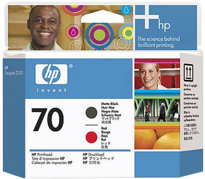 HP 70 Matte Black and Red printhead Ink Cartridge