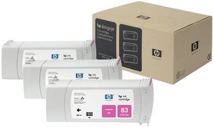 HP 83 3-pack 680-ml Magenta UV Cartridges
