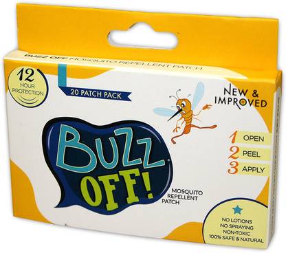 Buzz Off! Mosquito Repellent Patches SINGLE Pack (Cartoon Design/20 PatchesES)
