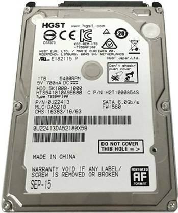 Hitachi Travelstar 1 TB Laptop Internal Hard Disk Drive (HDD) (1TB 5400 rpm)