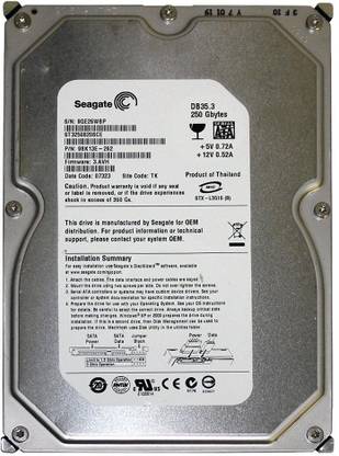 Seagate Barracuda 250 GB Desktop Silver SATA Internal Hard Disk Drive (HDD) (ST3250820SCE)