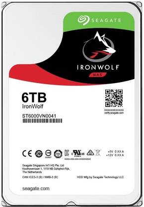Seagate IronWolf 6 TB Servers, Network Attached Storage Internal Hard Disk Drive (HDD) (ST6000VN0041)