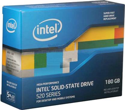 Intel 520 180 GB Desktop, Laptop SATA Internal Solid State Drive (SSD) (SSDSC2CW180A3K5)