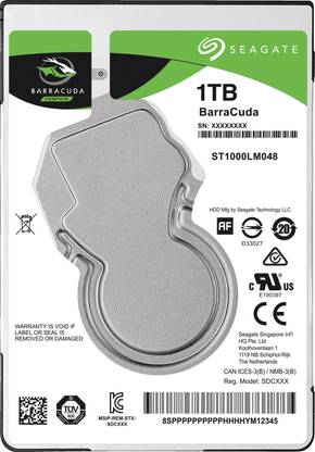 Seagate BarraCuda 1 TB Network Attached Storage, Laptop, All in One PC's Internal Hard Disk Drive (HDD) (ST1000LM048)