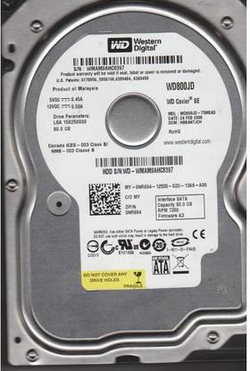 WD 7200rpm 80 GB Desktop Internal Hard Disk Drive (HDD) (WD800JD-60LSA5)