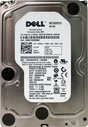 DELL WMATV6255886 1 TB Desktop Silver Metalic SAS Internal Hard Disk Drive (HDD) (WD1002FBYS)
