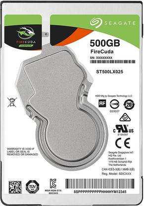 Seagate FireCuda 500 GB Desktop, Surveillance Systems, All in One PC's, Servers SATA Internal Hard Disk Drive (HDD) (ST500LX025)