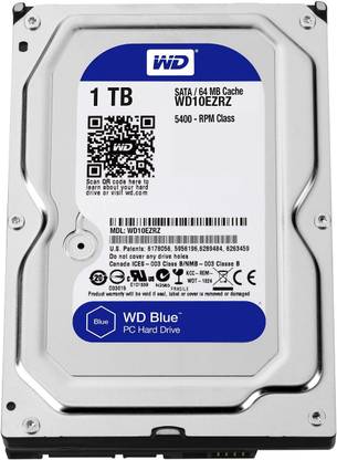 WD Blue 1 TB Desktop Internal Hard Disk Drive (HDD) (WD10EZRZ)