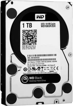 WD 1 TB Desktop Black SATA Internal Hard Disk Drive (HDD) (WD1003FZEX)