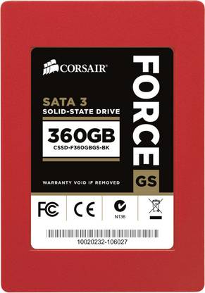Corsair Force Series GS 360 GB Desktop, Laptop SATA Internal Solid State Drive (SSD) (CSSD-F360GBGS-BK)