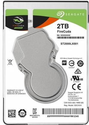 Seagate FireCuda 2 TB Desktop, Surveillance Systems, All in One PC's, Servers SATA Internal Hard Disk Drive (HDD) (ST2000LX001)