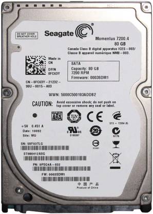 Seagate ST980412ASG 80 GB Laptop Silver (Metalic) SATA Internal Hard Disk Drive (HDD) (S12062015)