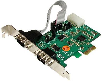 TECHGEAR 2 Ports Com 9 Pin Serial Rs232 Pci-e PCI Express Card Adapter PCI Internal Sound Card