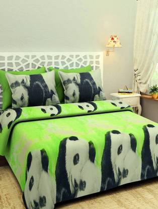 SINGHS VILLAS DECOR Polycotton Double Printed Flat Bedsheet